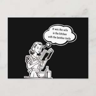 Cartão Postal Era A Esposa Com A Faca De Carniceiro.