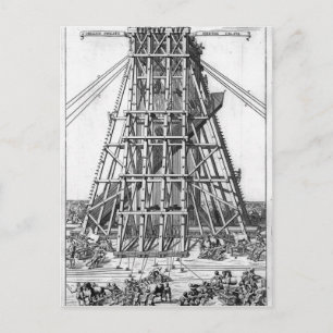 Cartão Postal Erecendo o antigo Obelisco Egípcio