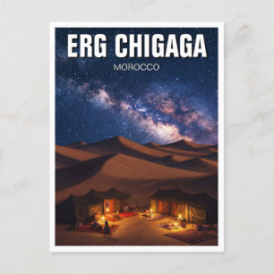 Cartão Postal Erg Chigaga Marrocos Viagem Night Milky way