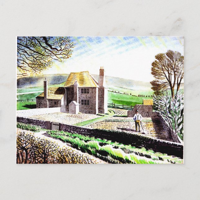 Cartão Postal Eric Ravilious, Algodão de Shepherd (Frente)