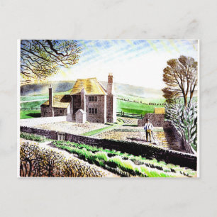 Cartão Postal Eric Ravilious art, o algodão de Shepherd