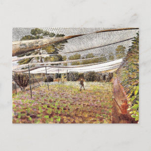 Cartão Postal Eric Ravilious art, Strawberry Nets