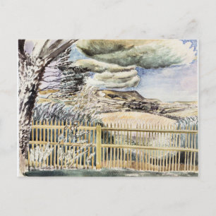 Cartão Postal Eric Ravilious - Firle Beacon, pintura de arte,