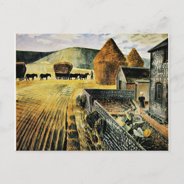 Cartão Postal Eric Ravilious - Furlongs (Frente)