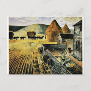 Cartão Postal Eric Ravilious - Furlongs, famosa pintura