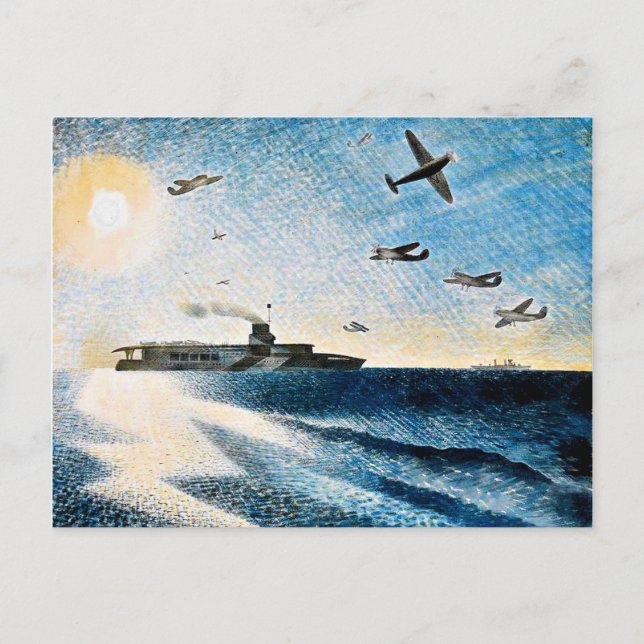 Cartão Postal Eric Ravilious - HMS Glorious no Ártico (Frente)