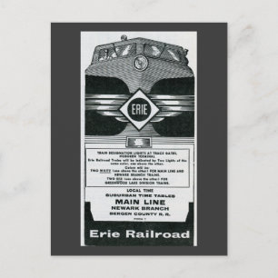 Cartão Postal Erie Railroad SubUrban Timetables Cobrir 1958