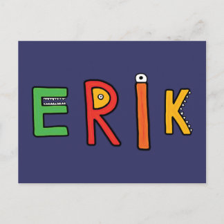 Cartão Postal "Erik" Monster Letters
