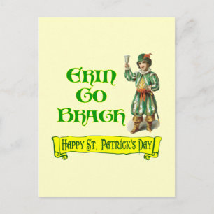 Cartão Postal Erin Go Braugh Feliz Dia de São Patrício Dizendo