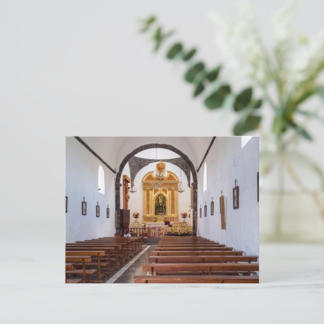 Cartão Postal Ermita de los Dolores Interior, Lanzarote (Em pé/Frente)