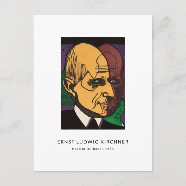 Cartão Postal Ernst L. Kirchner - Retrato Colorido Arte Moderna (Frente)