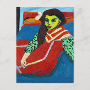 Cartão Postal Ernst Ludwig Kirchner Menina Sentada Fränzi Fehrma