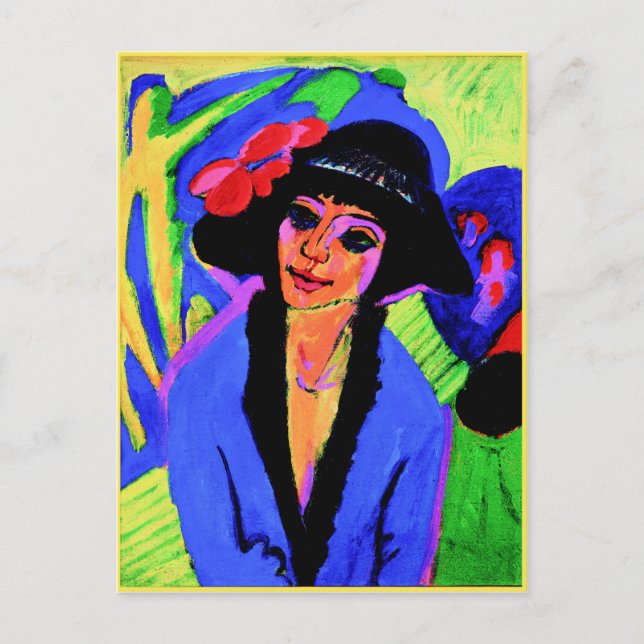 Cartão Postal Ernst Ludwig Kirchner pintura, Retrato de Gerda (Frente)
