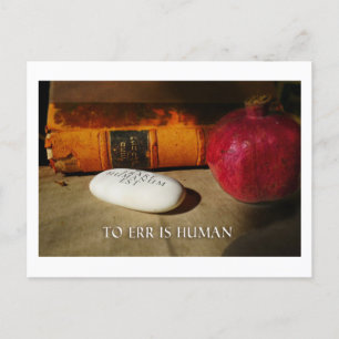 Cartão Postal Errar é humano. Errrrara Humanum Est. Latim.