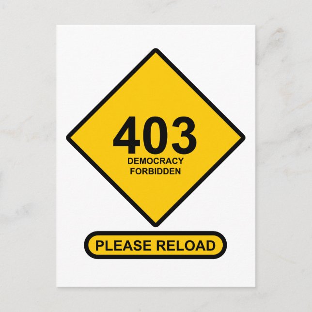 Cartão Postal Erro 403: Democracia Proibida (Frente)