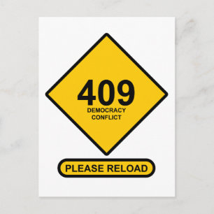 Cartão Postal Erro 409: Conflito de democracia