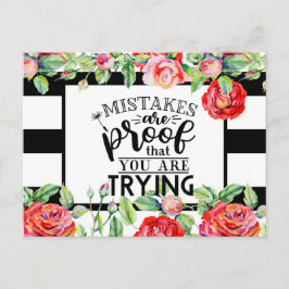 Cartão Postal Erros São Prova De Que Você Está Tentando Presente
