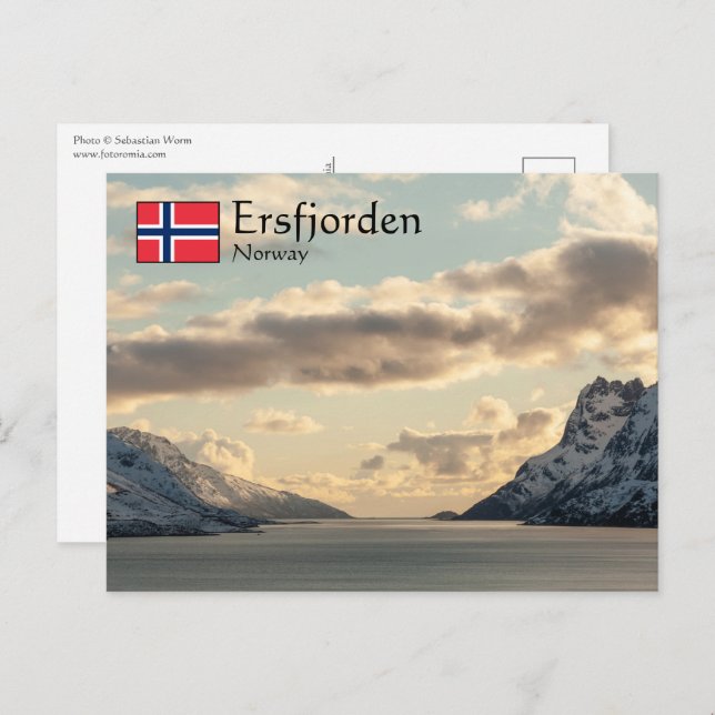 Cartão Postal Ersfjorden Noruega (Frente/Verso)