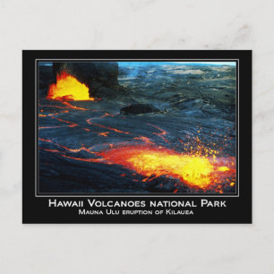 Cartão Postal Erupção de Mauna Ulu do vulcão Kilauea no Hava