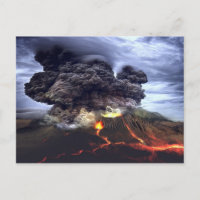 Erupção do vulcão na montanha