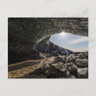 Cartão Postal Erupção solar na entrada da caverna de gelo