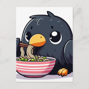 Cartão Postal Ervilhas e macarrões adoráveis para alimentação de