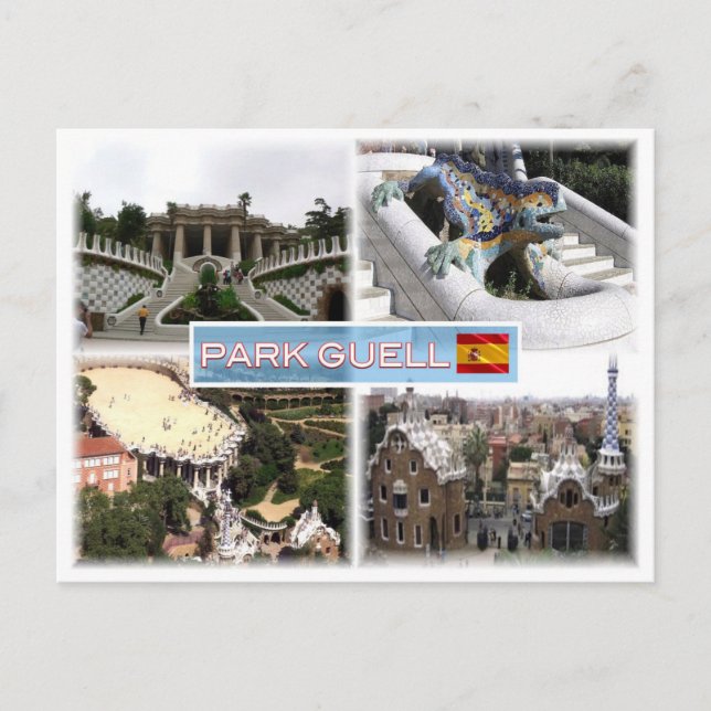 Cartão Postal ES Barcelona - Park Guell (Frente)