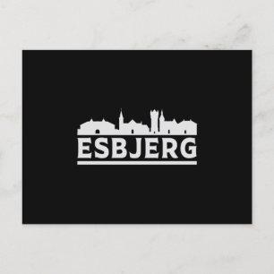 Cartão Postal Esbjerg Dinamarca Cidade Skyline Cityscape Funny G