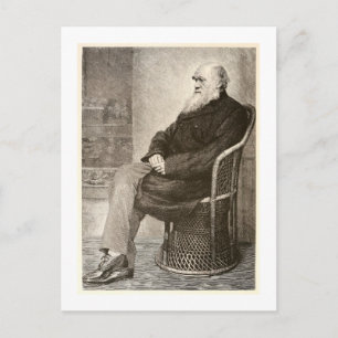 Cartão Postal Esboço de Charles Darwin, publicado em 1891