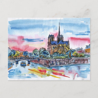 Cartão postal esboço de Paris