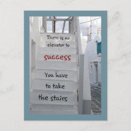 Cartão Postal Escada de Mykonos. Não há elevador para o sucesso.