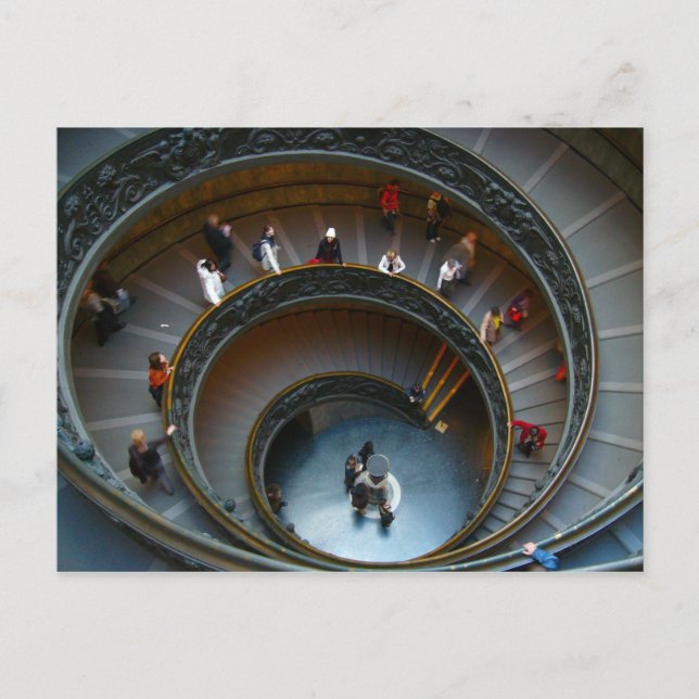 Cartão Postal Escada espiral do vaticano (Frente)