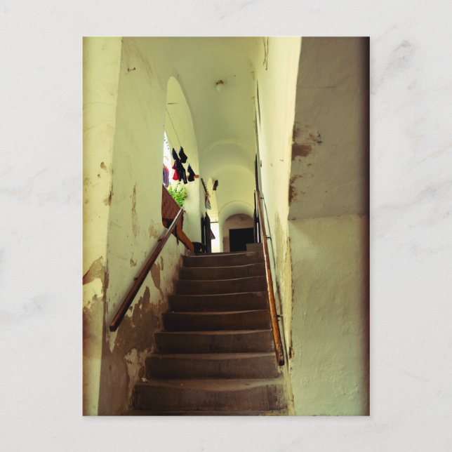 Cartão Postal Escada romântica em Keszthely, Hungria (Frente)