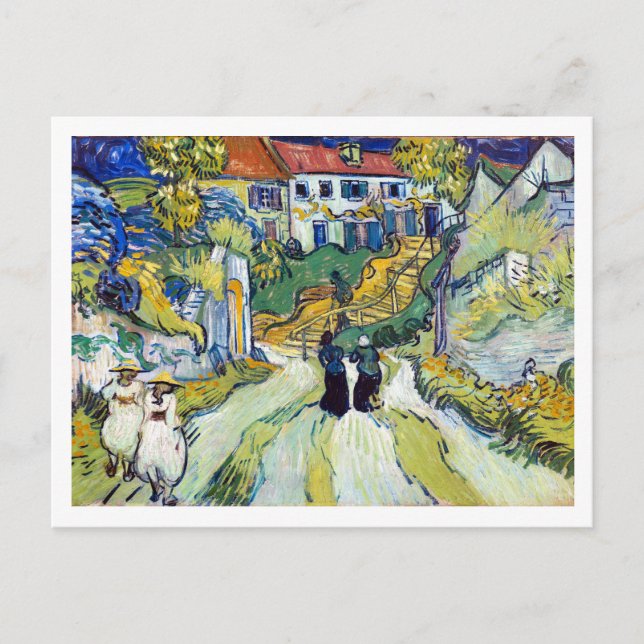 Cartão Postal Escadaria em Auvers de Van Gogh (1890) (Frente)
