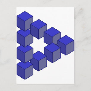 Cartão Postal Escadaria Impossível de Ilusões Óticas Quadradas