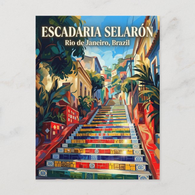 Cartão Postal Escadaria Selarón Brasil (Frente)