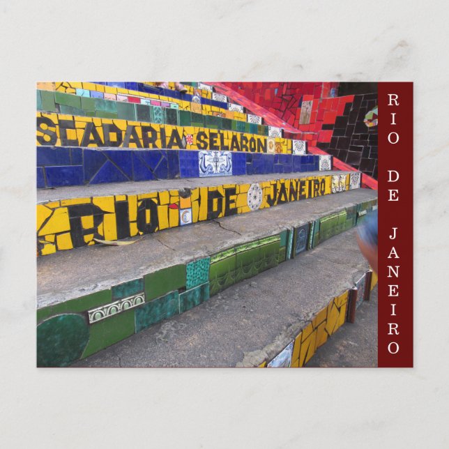 Cartão Postal escadaria selarón rio (Frente)