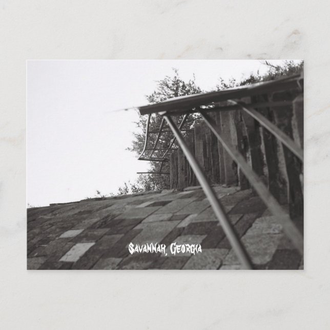 Cartão Postal escadas que vão acima latir rua, savana, Geórgia (Frente)