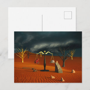 Cartão Postal Escalas da Verdade – Simbolismo Surreal do Deserto