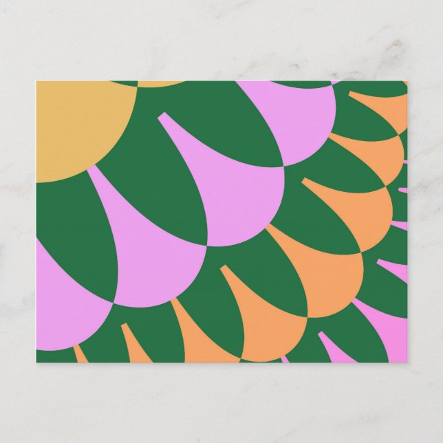 Cartão Postal Escalas laranja e verde (Frente)