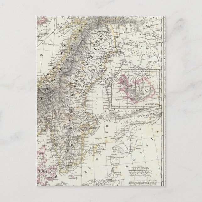 Cartão Postal Escandinávia, Suecia, Noruega (Frente)