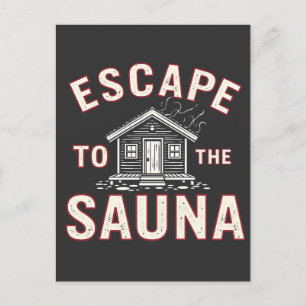 Cartão Postal Escapar para a sauna Dia de spa engraçado Amantes 