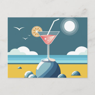Cartão Postal Escape de Cocktail Costeiro - Cartão-postal de pra