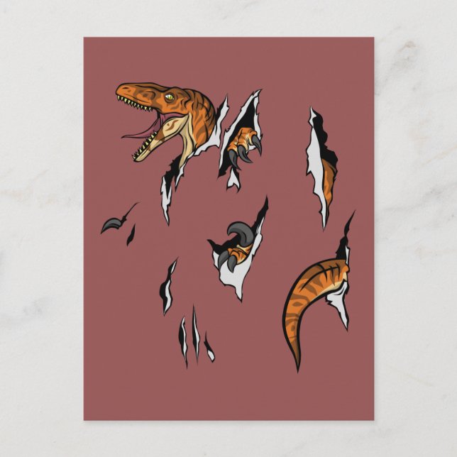 Cartão Postal Escape do Velociraptor (Frente)