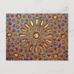 Cartão Postal escaravelho-mosaico marroquino decoração geometr