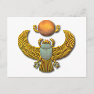 Cartão Postal Escaravelho Sagrado do Antigo Egito - Ouro