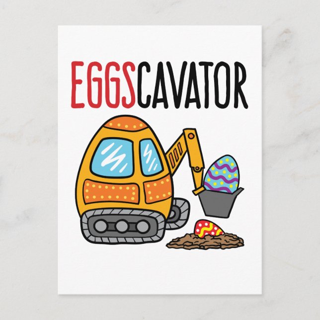 Cartão Postal Escavador de Páscoa do Eggscavator (Frente)