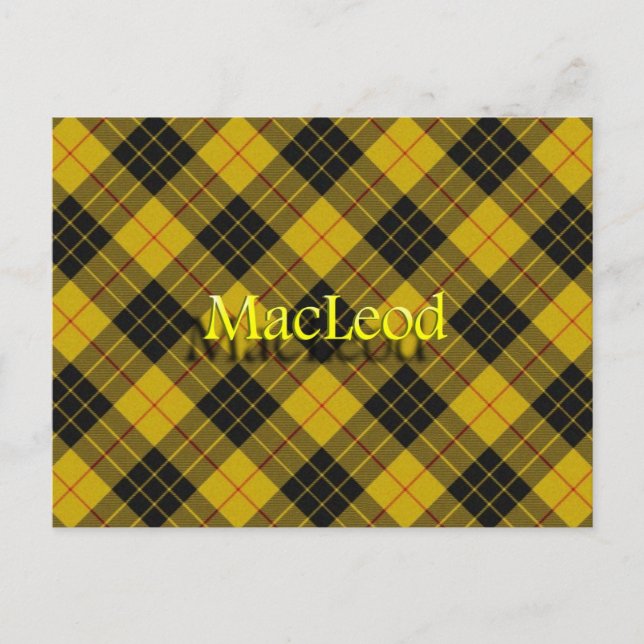 Cartão Postal Escocês Clan MacLeod de Lewis Tartan (Frente)
