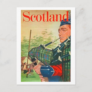 Cartão Postal Escócia, bagpiper tradicional, colheita de músic
