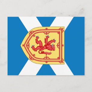 Cartão Postal Escócia Royal Arms e Flag